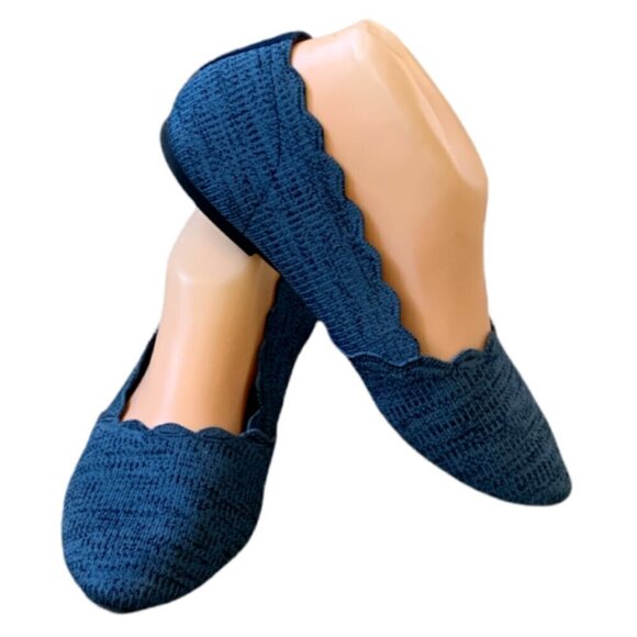 Skechers Womens Blue Cleo Newford 44870 Slip On Comfort Ballet Flat Sz 8 #22F - Picture 2 of 10